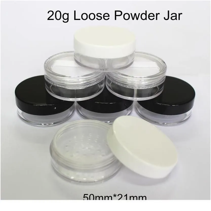 30pcs lot 20g Empty Loose Powder Jar With Sifter Puff 20ml Plastic Compact Makeup Case Tools Containers Pot Trave qylhAI237U
