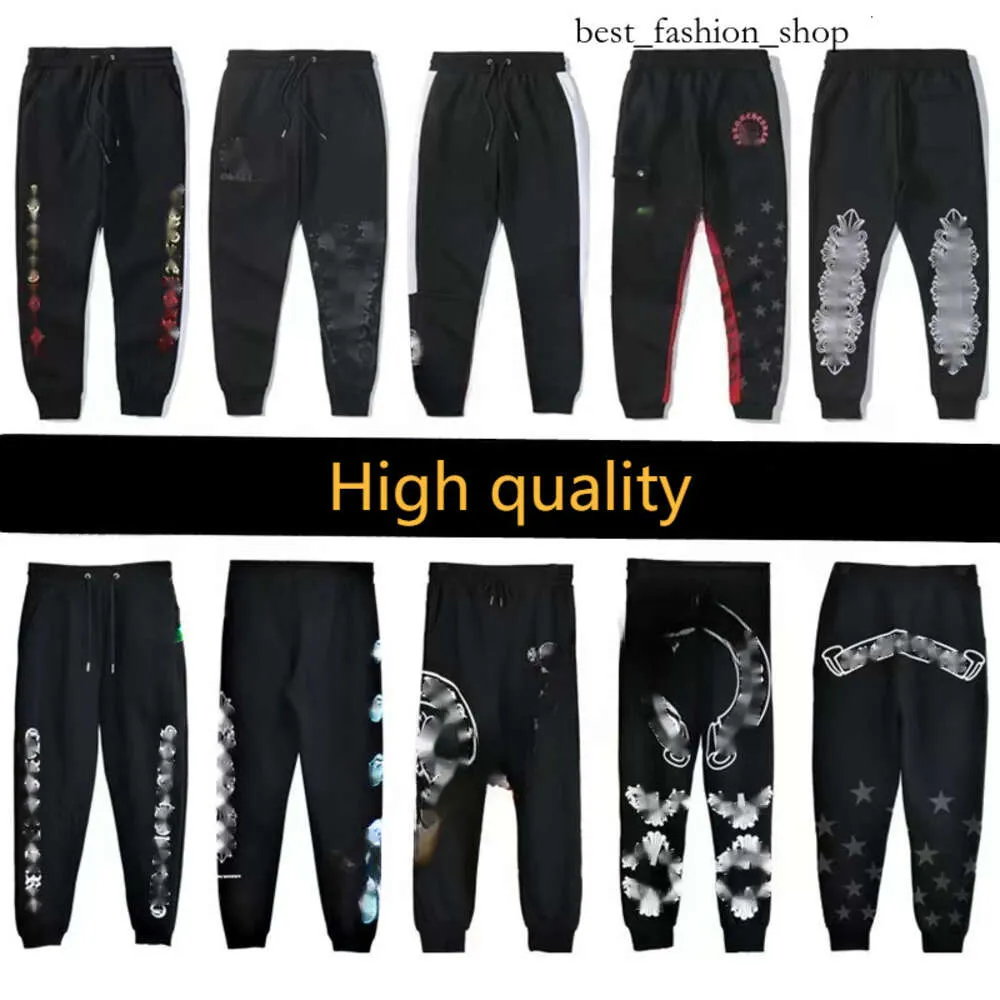 2024 America Street Chromees Hearts Men's Sanskrit Printing Pants Sanskrit Alphabet Autumn Womens Cross CH Sweatpants Horseshoe Letter Print Printers M-2XL 883