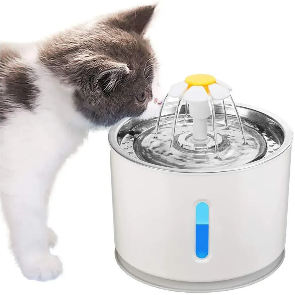 Alimentadores para animais de estimação cão gato fonte de água elétrica automática alimentador dispensador recipiente led display nível água para cães gatos beber