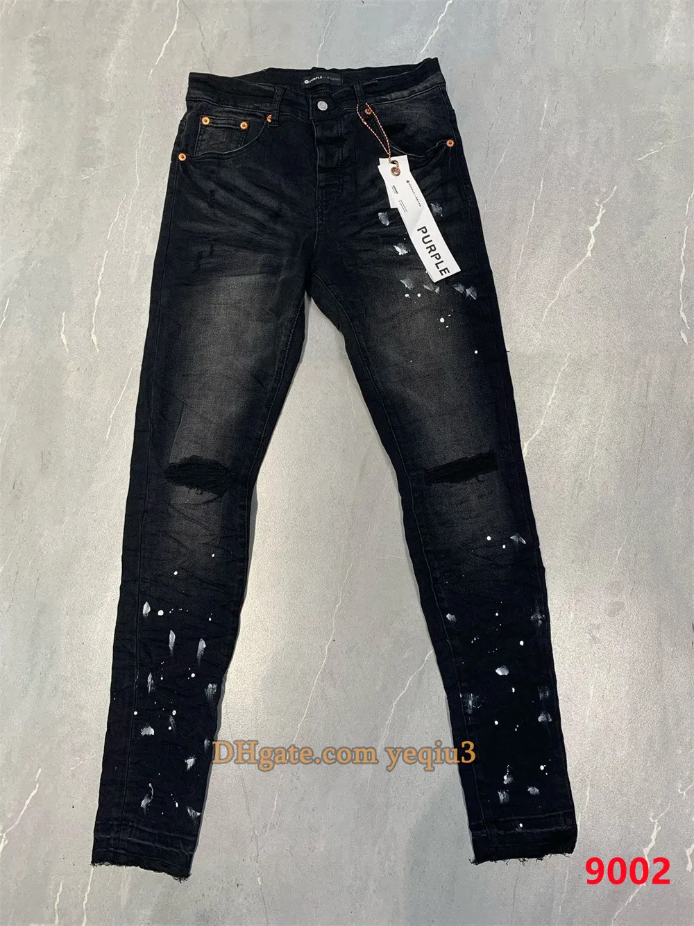 驚きの値段 Distressed DHgate.com:Mens Slim Ripped - Jeans Purple Fit パンツ