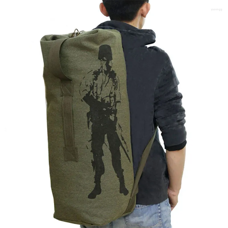 Sac à dos militaire Camping randonnée sac à dos femmes hommes sac seau cordon voyage extérieur toile Mochila armée