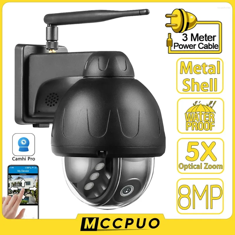 MCCPUO 4K 8MP Full Metal 5G WiFi Gözetim Kamera Gece Görüşü Humanoid Otomatik İzleme Su geçirmez PTZ IP Güvenlik Camhi