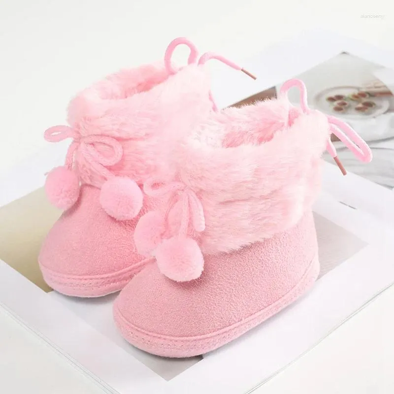 First Walkers Baywell Winter Herbst Baby Mädchen Pelz Schneestiefel Kleinkind Jungen Warme Schuhe Gemütliche Kleinkind Weiche Sohle 0-15 Monate