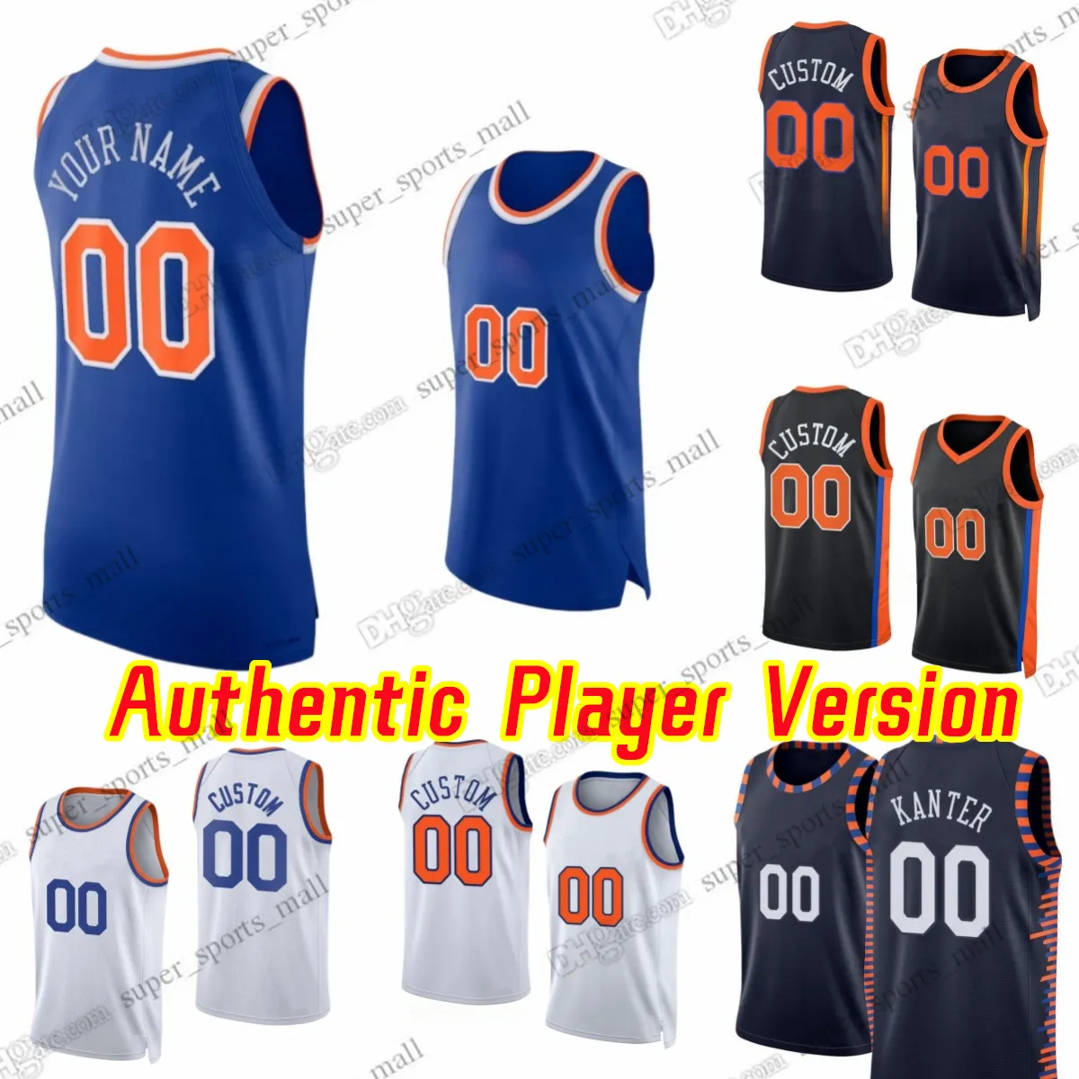 Aangepaste spelerversie Basketbal Randle Jerseys AU Stitch Brunson Fournier Anunoby Robinson Hart DiVincenzo Hartenstein Achiuwa Flynn Grimes Jeffries Sims