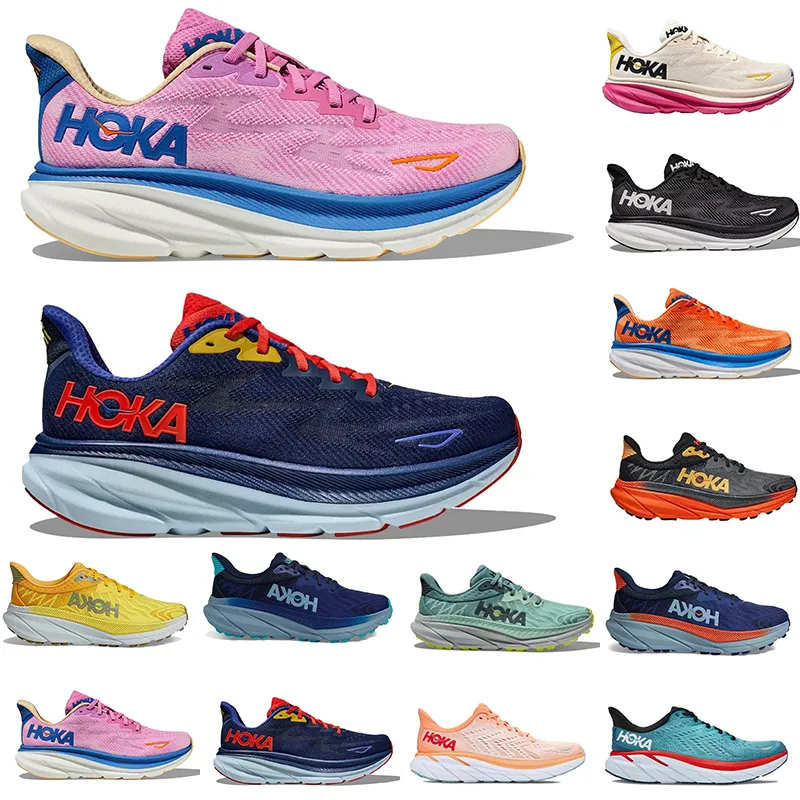 2024 Hoka One Bondi 8 Running Shoes Womens Hokas Clifton 9 8 män Kvinnor Sneakers Challenger Black White Goblin Blue Handing Shoe Mens Women Trainers Outdoor Sports Shoe