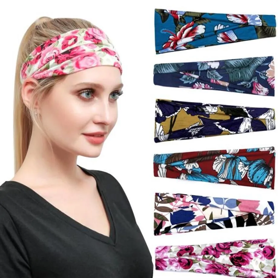 Dames Yoga Haarband Band Bandana Nieuw Gedrukt Zweetabsorberend Sporthoofdband Hoofddeksels GD630276C