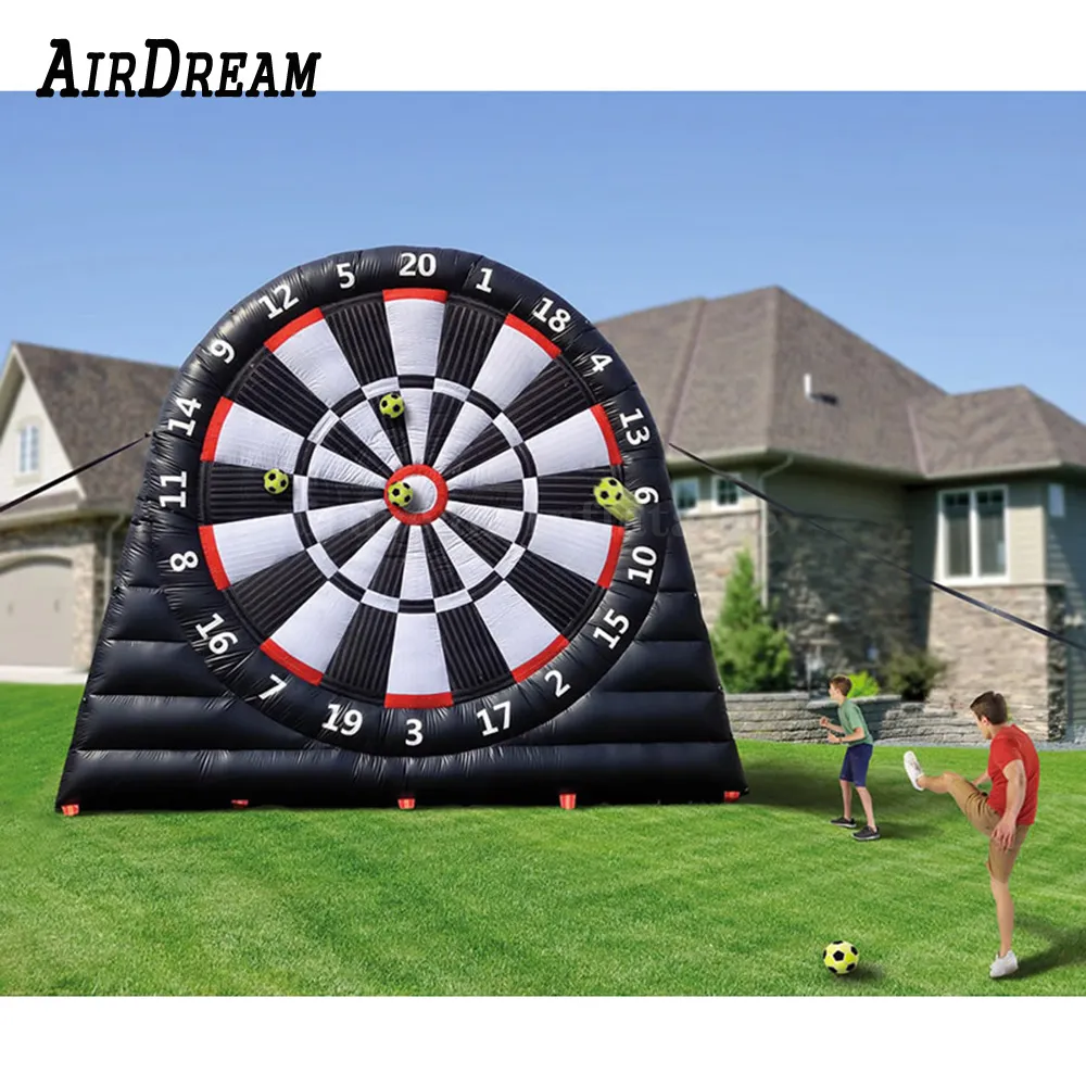 5mH (16.5ft) With 10balls wholesale Customized inflatable Soccer dart board football kick dartboard target game for sale