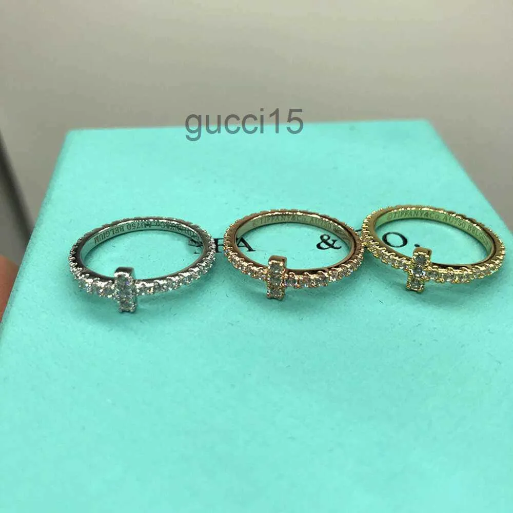 Rings Jewelry t S925 Sterling Silver Ring Simple Stylish Versatile Personalized Rose Gold Band Diamond Handpiece DEUG DEUG NLPL