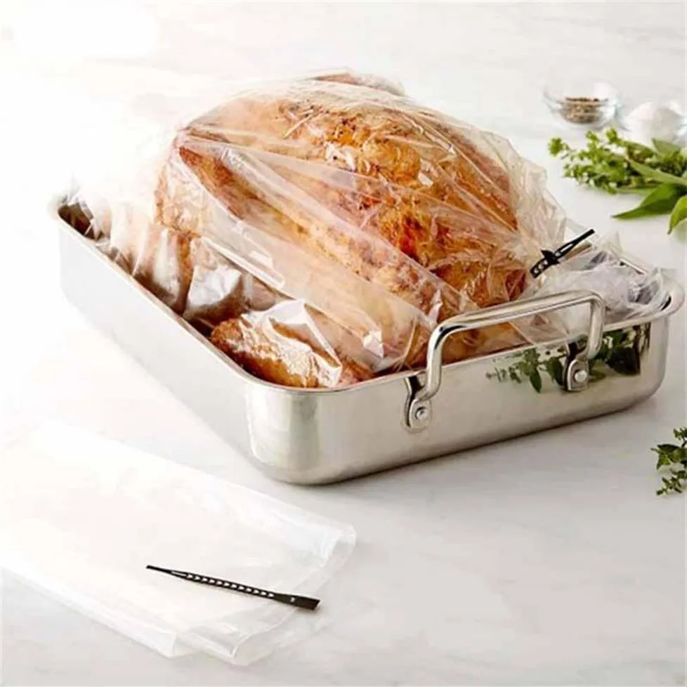 Disposable Dinnerware 100pcs Heat Resistance Nylon-Blend Slow Cooker Liner Roasting Turkey Bag For Cooking Oven Baking Bags Kitche290M