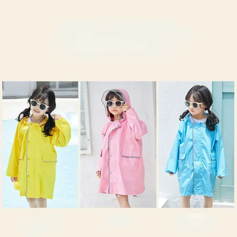 A2Z 4 Kids® EVA Black Transparent Raincoat – Hooded, Outdoor, Kids Girls Boys