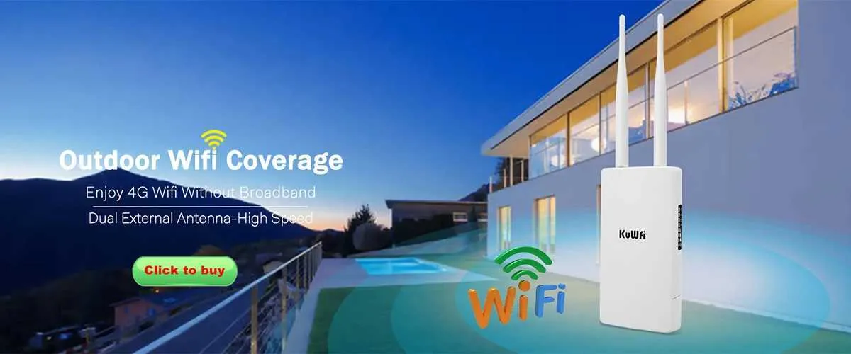 KuWFi 300Mb Outdoor LTE Outdoor Wifi Router With CAT4 4G, Detachable ...