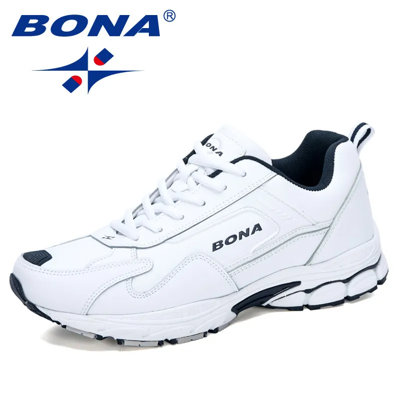 BONA Action Leather Running Shoes For Men Non Slip Athletic