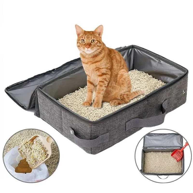 Travel Litter Box: Portable Foldable Cat Litter Box With