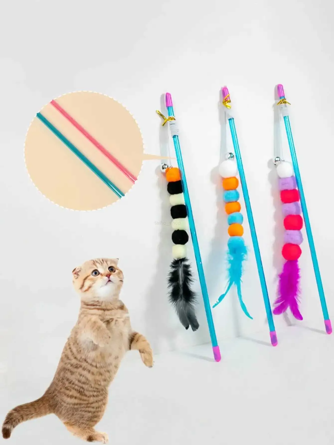 CatsXJ240801 Elastic String Cat Toy Imitation Fur... From Taiho_shop ...