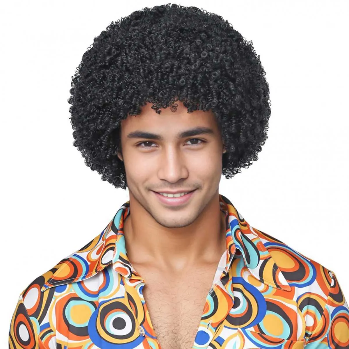 Hip-Hop Disco Retro Synthetic Wig for Mens Halloween 
