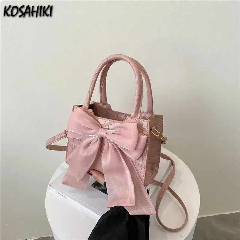 ★TOUT Y EST★ Bow shoulder 32 RCBSX23631BKX Japanese Streetwear Bag: Trendy Solid Bow Top Handle