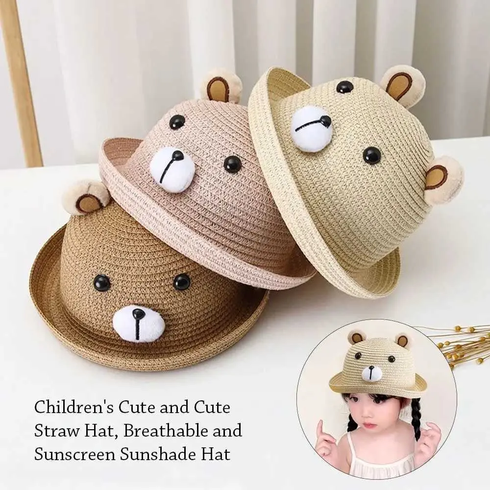 Chapeau D'été à Large Bord Rayé - Pour Enfants, Femmes, Plage, Extérieur - Taille 52 - Polyester - Protection Solaire Décontractée - 12