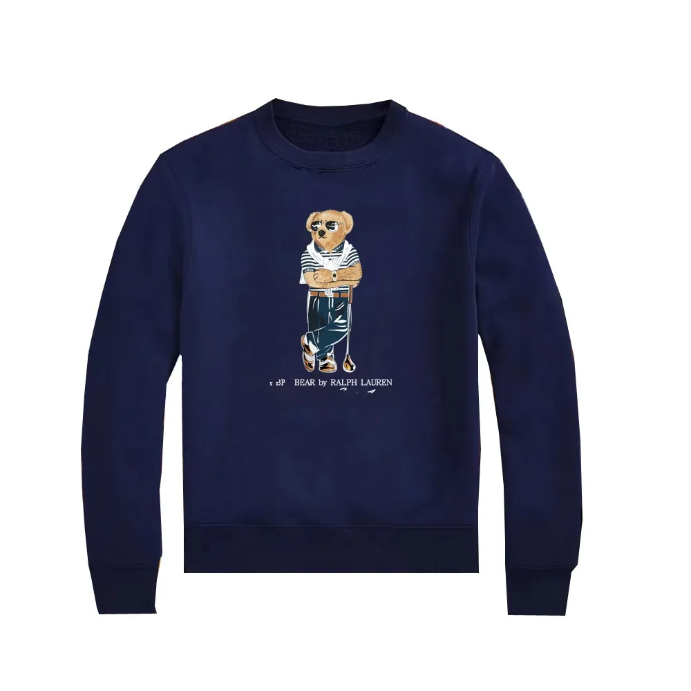 High End American Cartoon Teddy Bear polo bear sweatshirt Sweatshirt 100 Pure Cotton Long Sleeved Men s Winter Fashion Sizes S 2XL