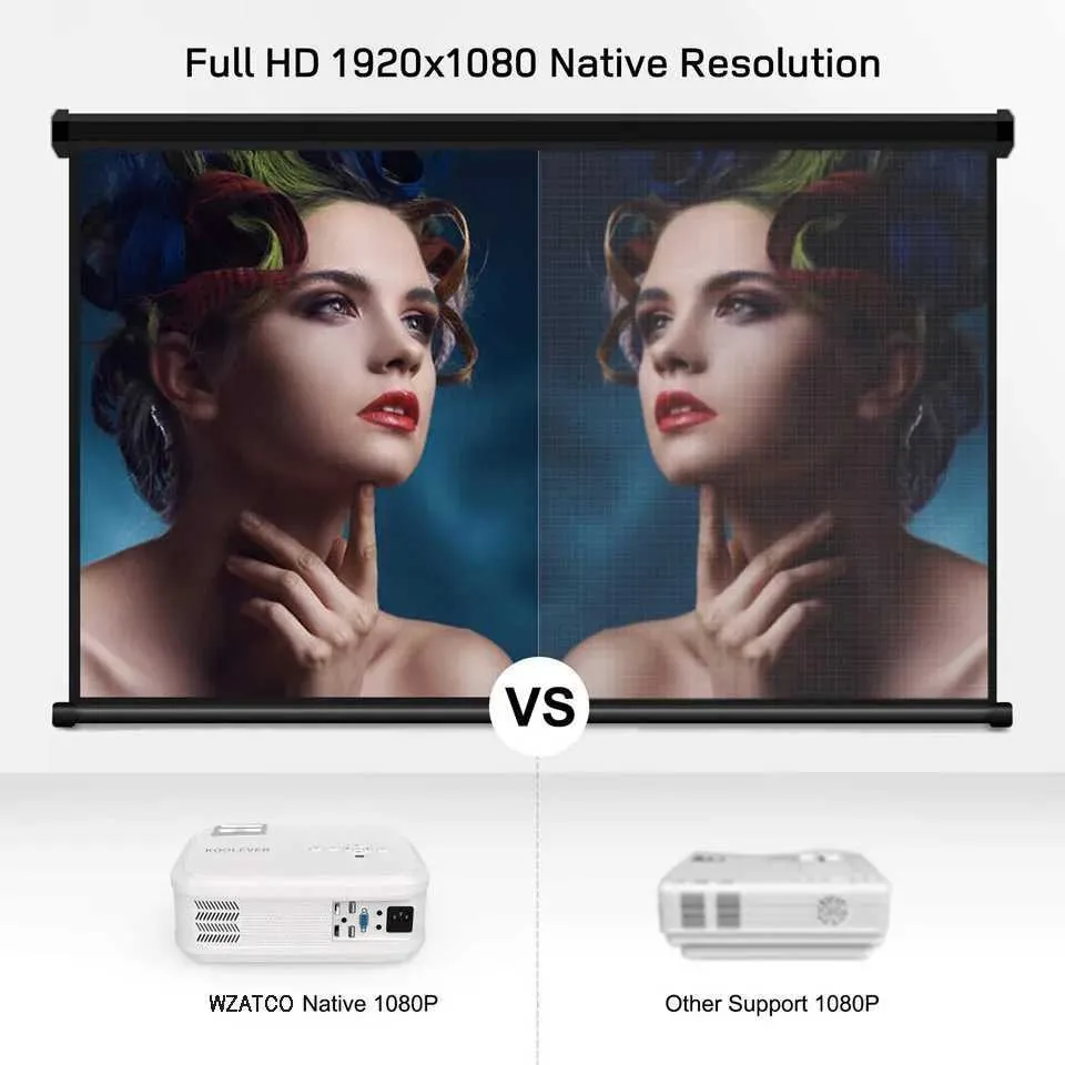 WZATCO C6A 4K LED Projector Native 1920x1080P Full HD Android Wifi ...