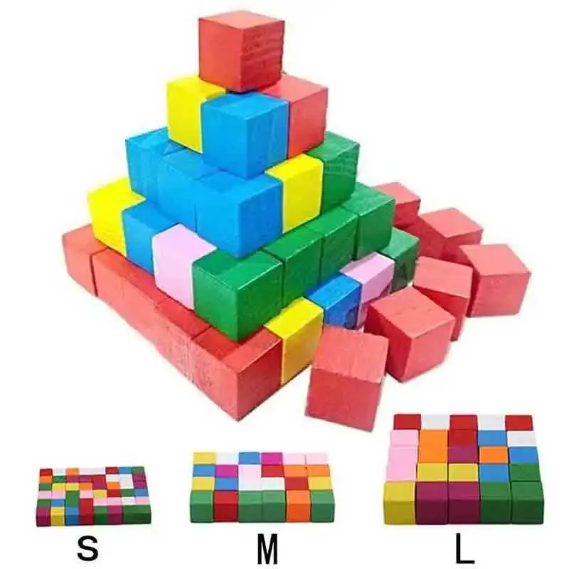 Colorful Wooden Stacking Cubes For Toddlers Square... From Early ...