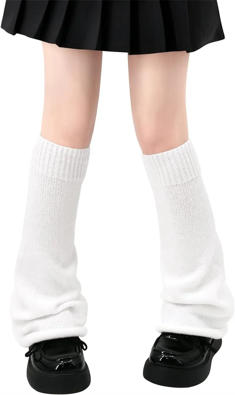 Y2K Fashion Harajuku Style Leg Warmers - Kawaii Buttons Knitted Leg Socks Accessories 206655p