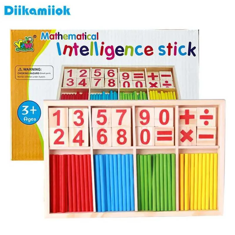 Wooden Montessori Math Toys: Colorful Counting Sticks for Early Math ...