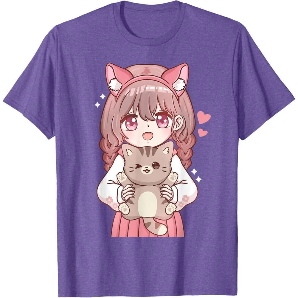 T-Shirts à Manches Courtes Femme Y2k Aesthetic Anime Gothique Vintage Punk Vêtement, Kawaii Tee Shirt Ado Fille Egirl A Blanc