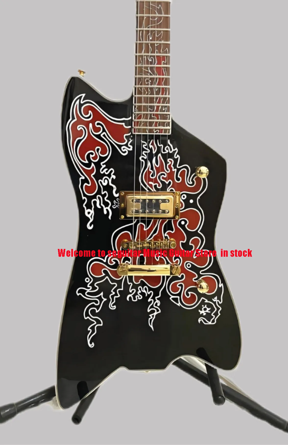 Black Striplined Thunderbird Ltd Electric Guitar With TV