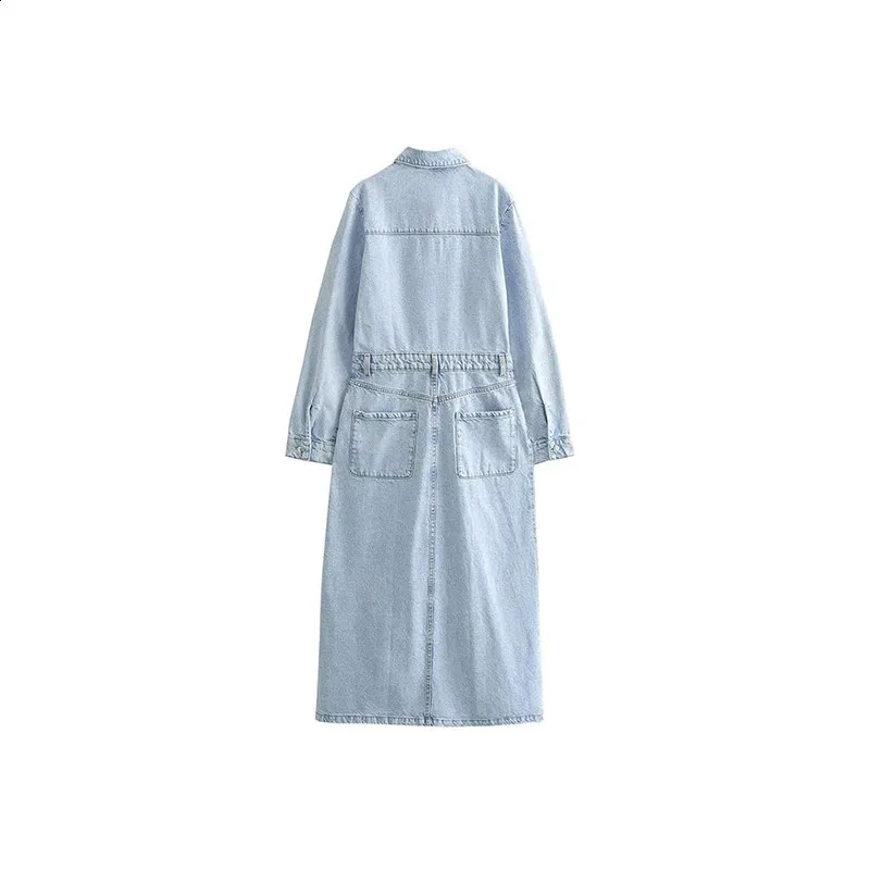 Dress Plus Size Long Denim Duster Ladies Long Denim Dress