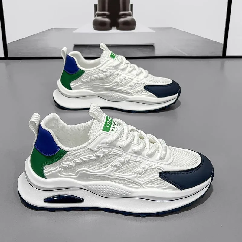 Blue Trendy white sneakers for Men - Versatile Sports