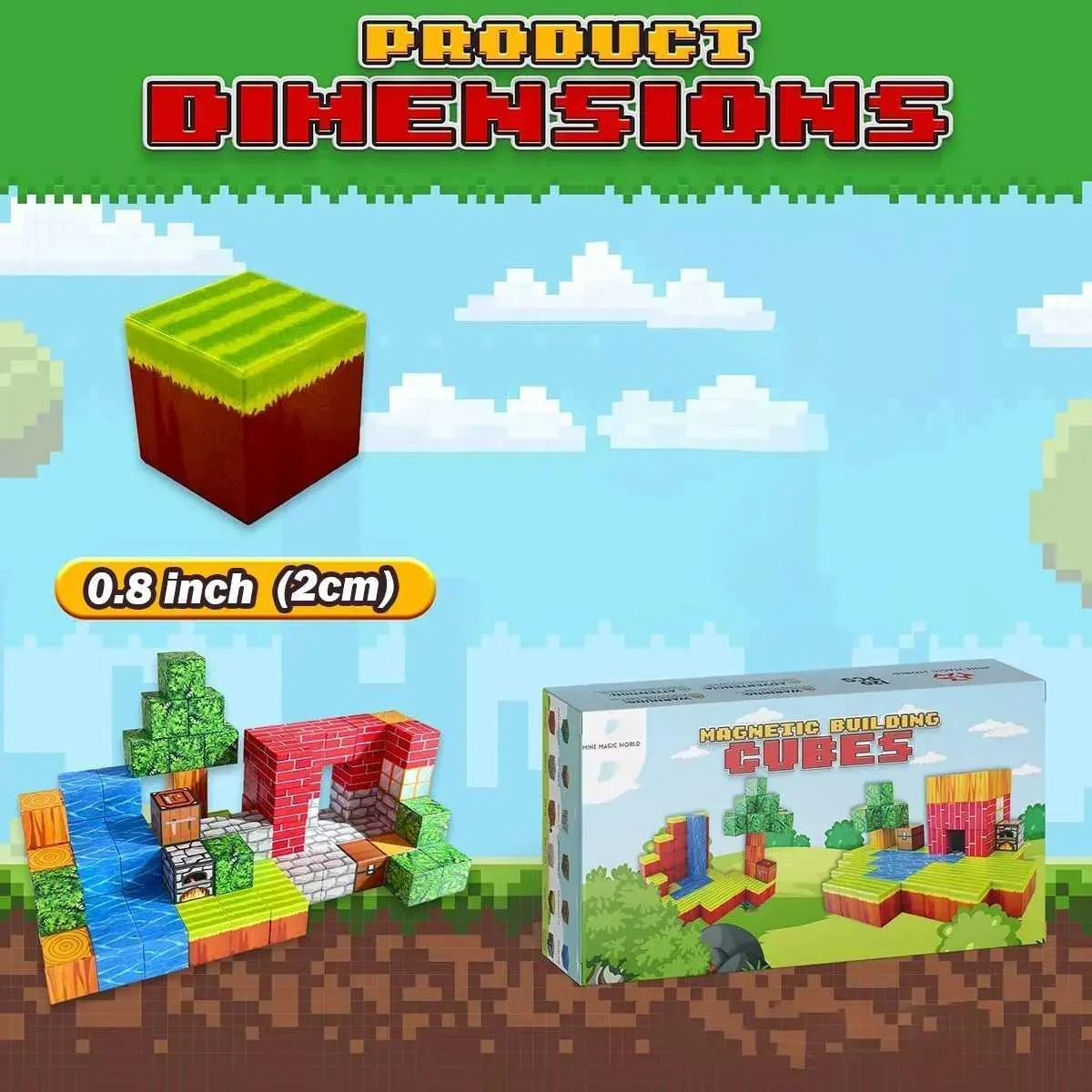 Magnetic Building Blocks Toys: Cube Magnet World Set For Creative Kids ...