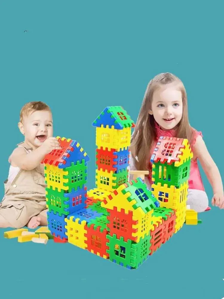 Interactive 3D Wooden blocks house Set - Educational...