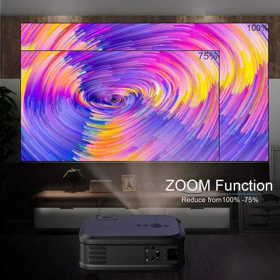 4K LED Projector - Native 1080P Full HD, Android WiFi Smart Projector ...