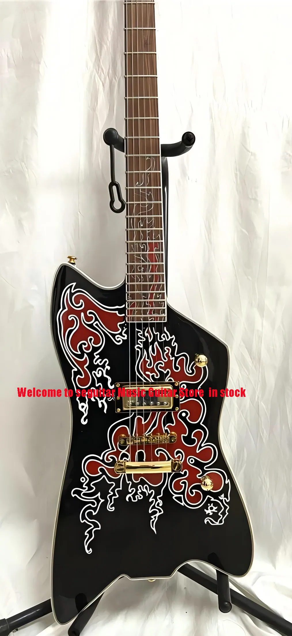 Black Striplined Thunderbird Ltd Electric Guitar With TV