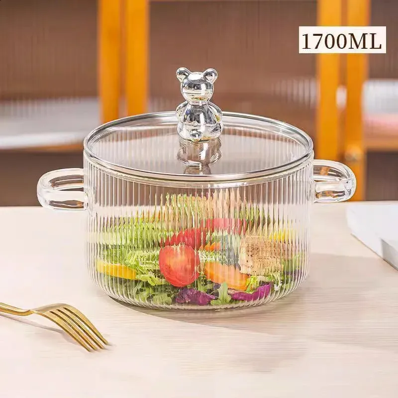 Premium Glass Cooking Pot with Lid Heat Resistant