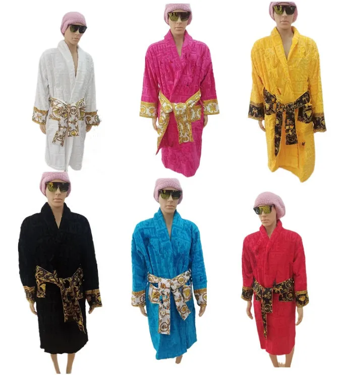 Veet Robe Designer Barock Mode Pamas Herren Frauen Bademantel Schlaf Unisex Mann Baumwolle Nachtwäsche Nacht Robe SPA Hohe_voghion.com