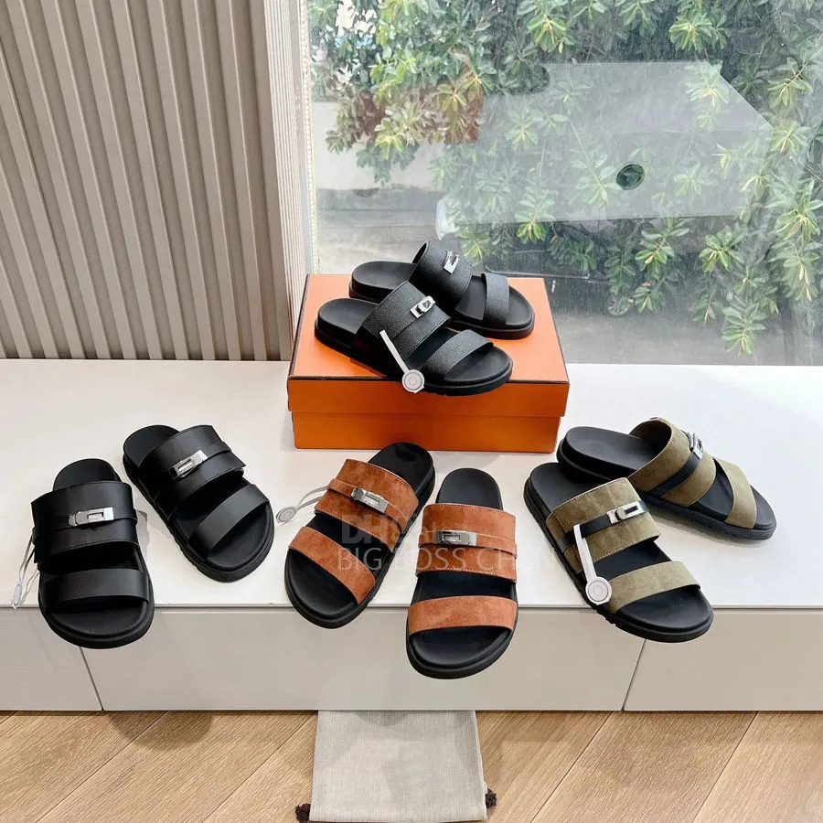 Best Designer Sandals 2019 Premium Leather Flat Slides: Silver