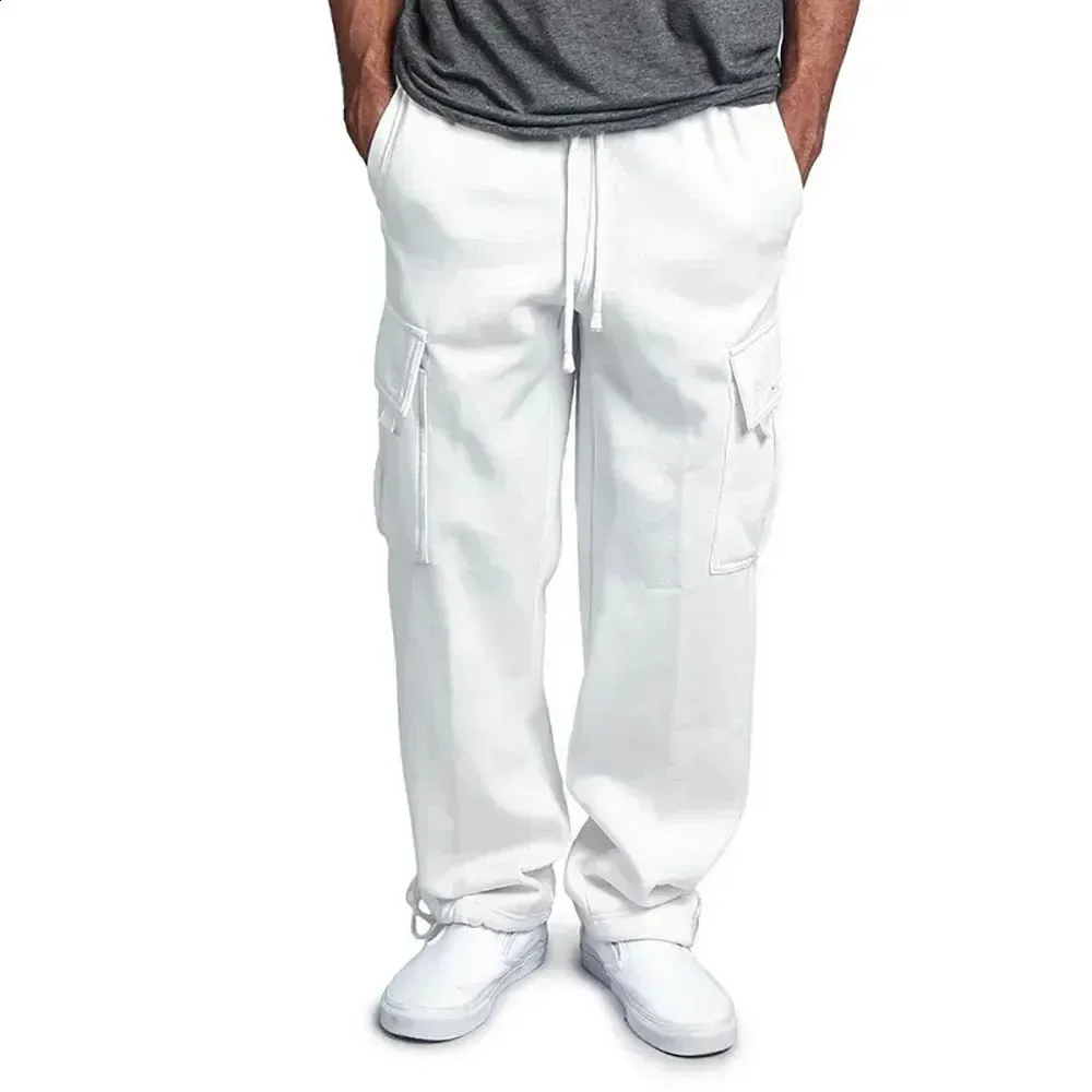 Pantalon Cargo Homme Doublé Polaire - Coupe Ample, épais, Pour Travail Extérieur, Randonnée Hivernale, Loisirs Décontractés