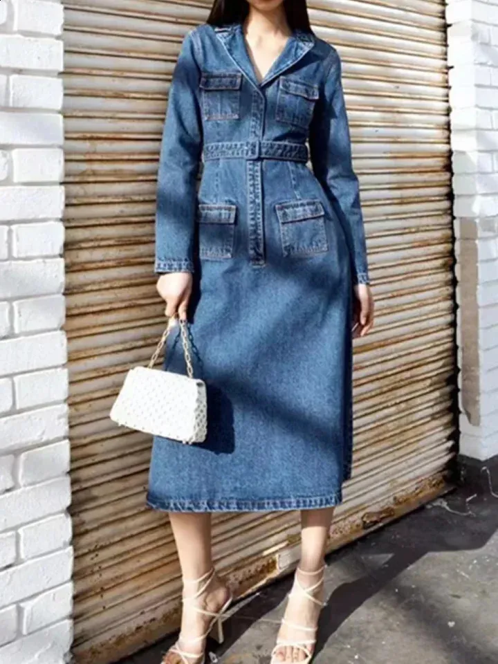 chinese dress ladies Sage The Label Denim Midi Dress - Black main image 1