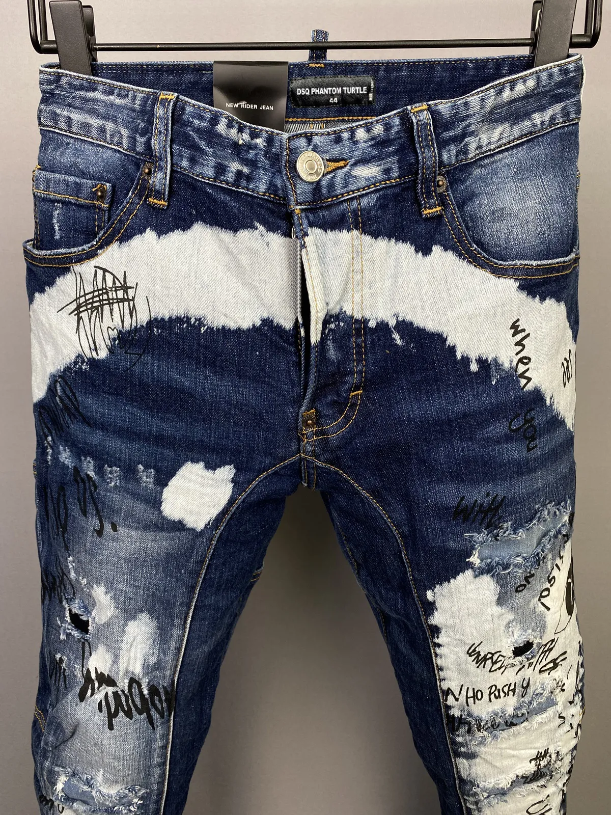Brand Mens Jeans Skinny Distressed Ripped Denim... From Dddsss888 