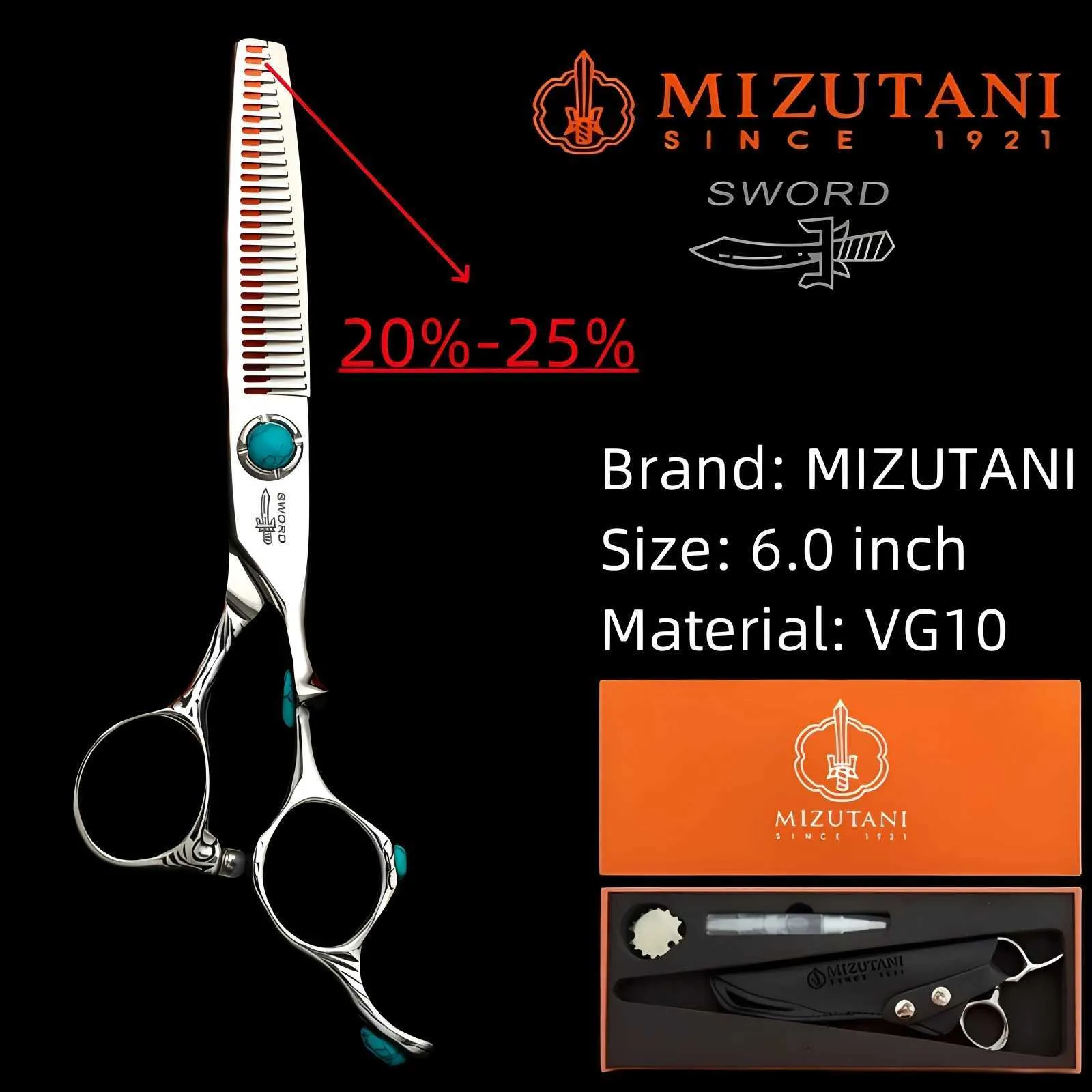 MIZUTANI barber scissors 6.0 inch Japan 440C stainless steel pink