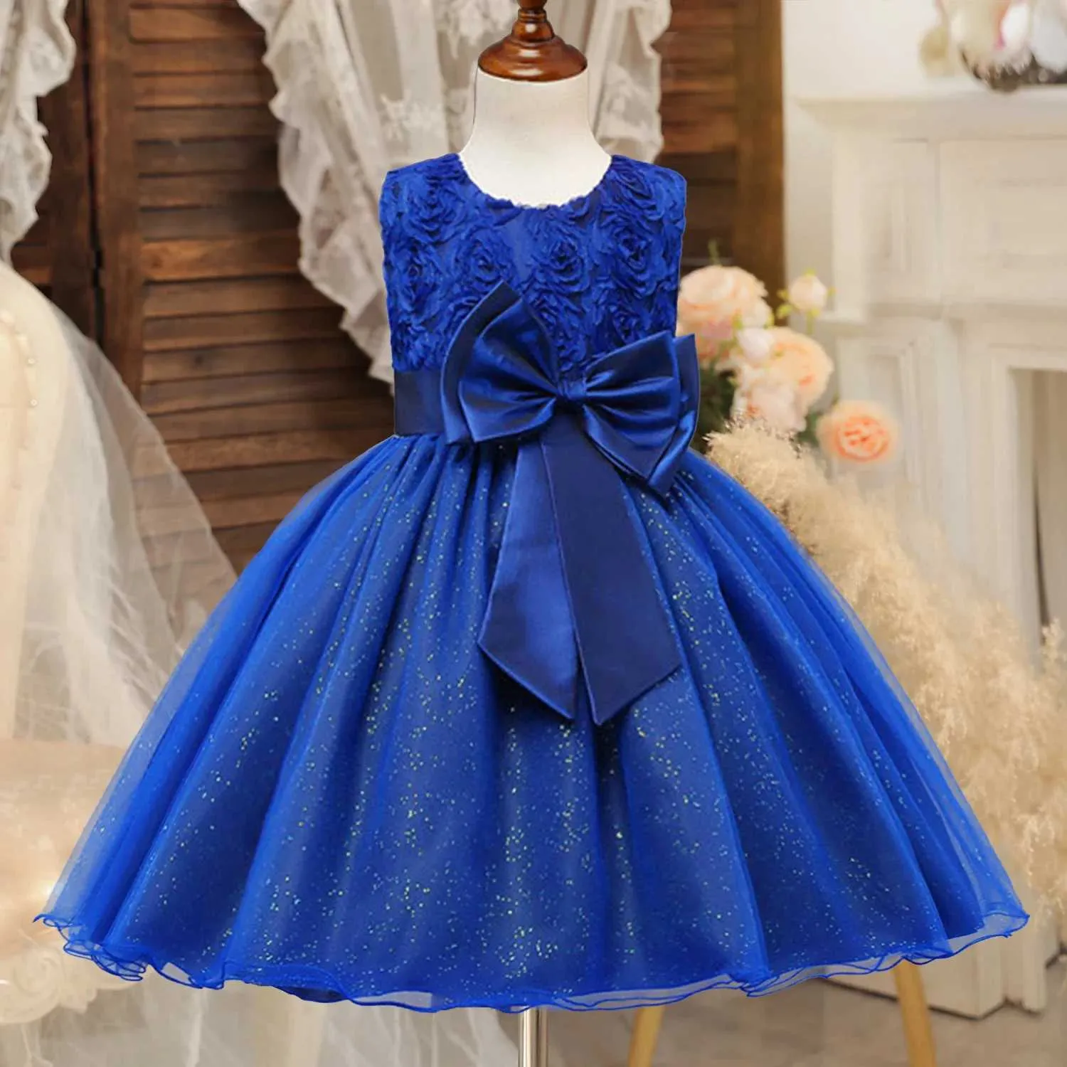 open lace back dress High Low Satin Junior Bridesmaid Dresses,Pink Little Girls Birthday Party Dress,JB00079, J8 / Silver main image 1