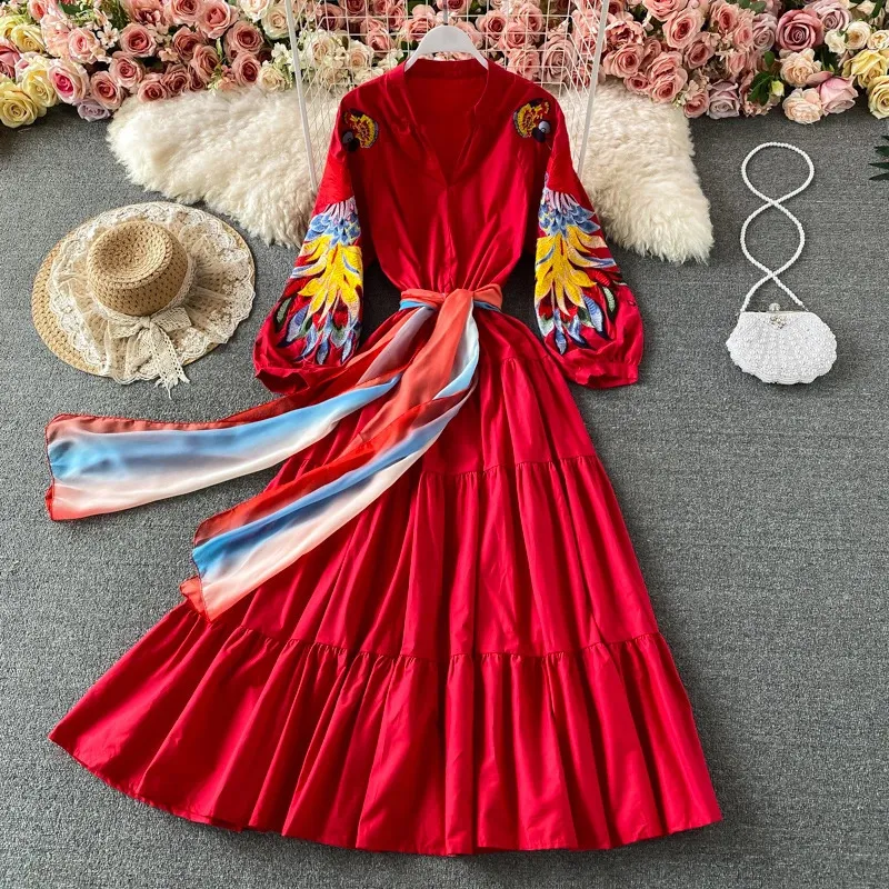 white christmas dresses Baby Girl Embroidered Pattern Long Sleeve Autumn Style Christmas Dress –  MyKids-USA®