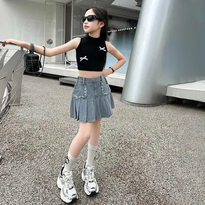 Mini Skirt Denim Kids John Lewis Kids' Plain Denim Mini Skirt, Black