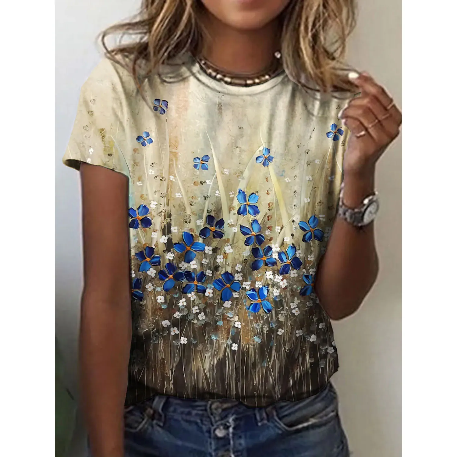 トップス Y's FLOWER PRINT ROUND NECK T トップス Y's FLOWER PRINT ROUND NECK T Amazon.com: Women's
