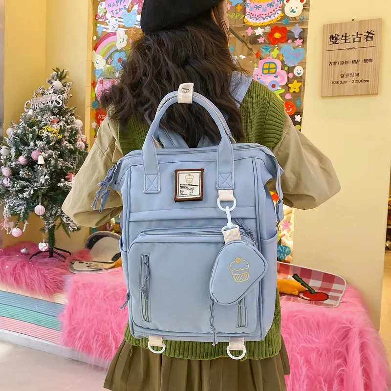 Multifunctional Double-Zip Canvas Backpack: Stylish  display picture 1