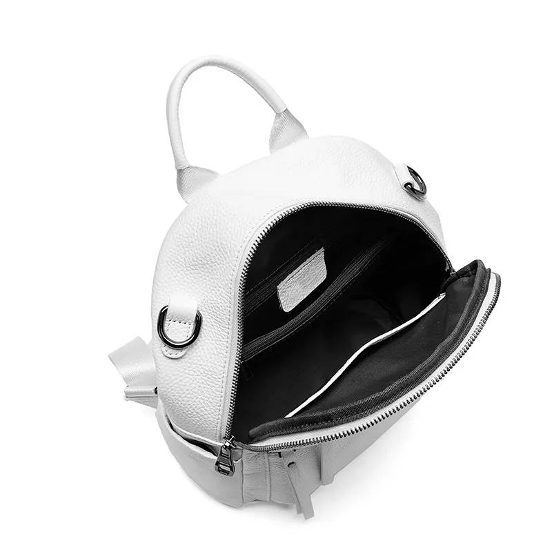 Genuine Leather Womens Backpack, Black & White, Stylish  display picture 3