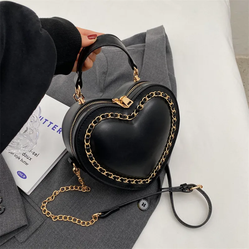 Luxury Designer Leather Cute Shoulder Purses With Love Heart Shape For Women Chain Crossbody Purse By Fashion Brand From Annides 20.8 DHgate.Com