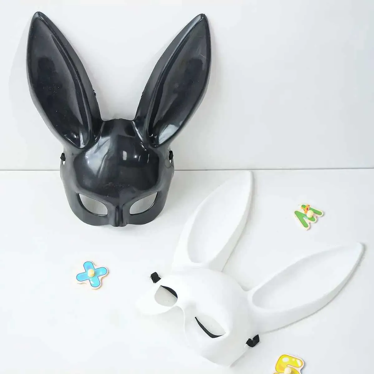 MaskedXJ240785 Black White Rabbit Masks Halloween... From Taiho_shop ...