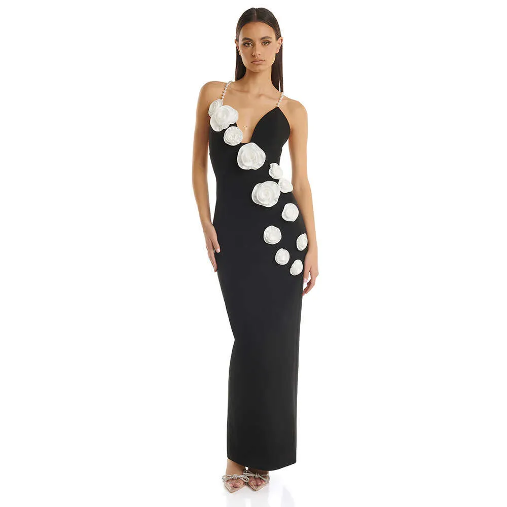 formal dress with suspender Elegant suspender maxi dress Olive yellow / L by Blue Zone Planet main image 0